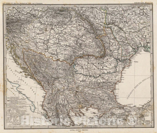 Historic Map : Ost-Europa, No. 5: Sud-West-Russland & die Turkei., 1875, Vintage Wall Art