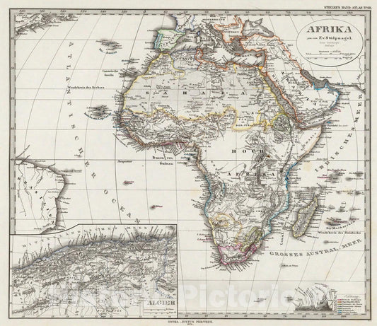 Historic Map : Afrika., 1875, Vintage Wall Art