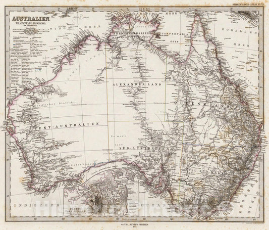 Historic Map : Australien., 1875, Vintage Wall Art