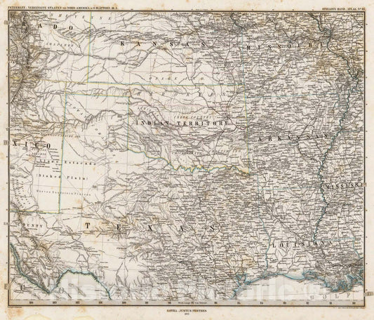 Historic Map : Vereinigte Staaten Von Nord-Amerika In six Blattern, Bl. 5., 1875, Vintage Wall Art