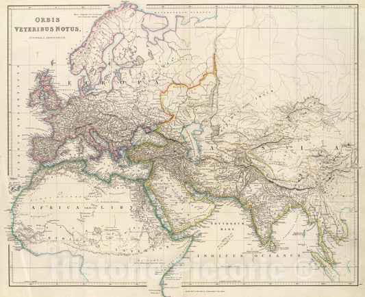 Historic Map : Orbis Veteribus Notus., 1844, Vintage Wall Art