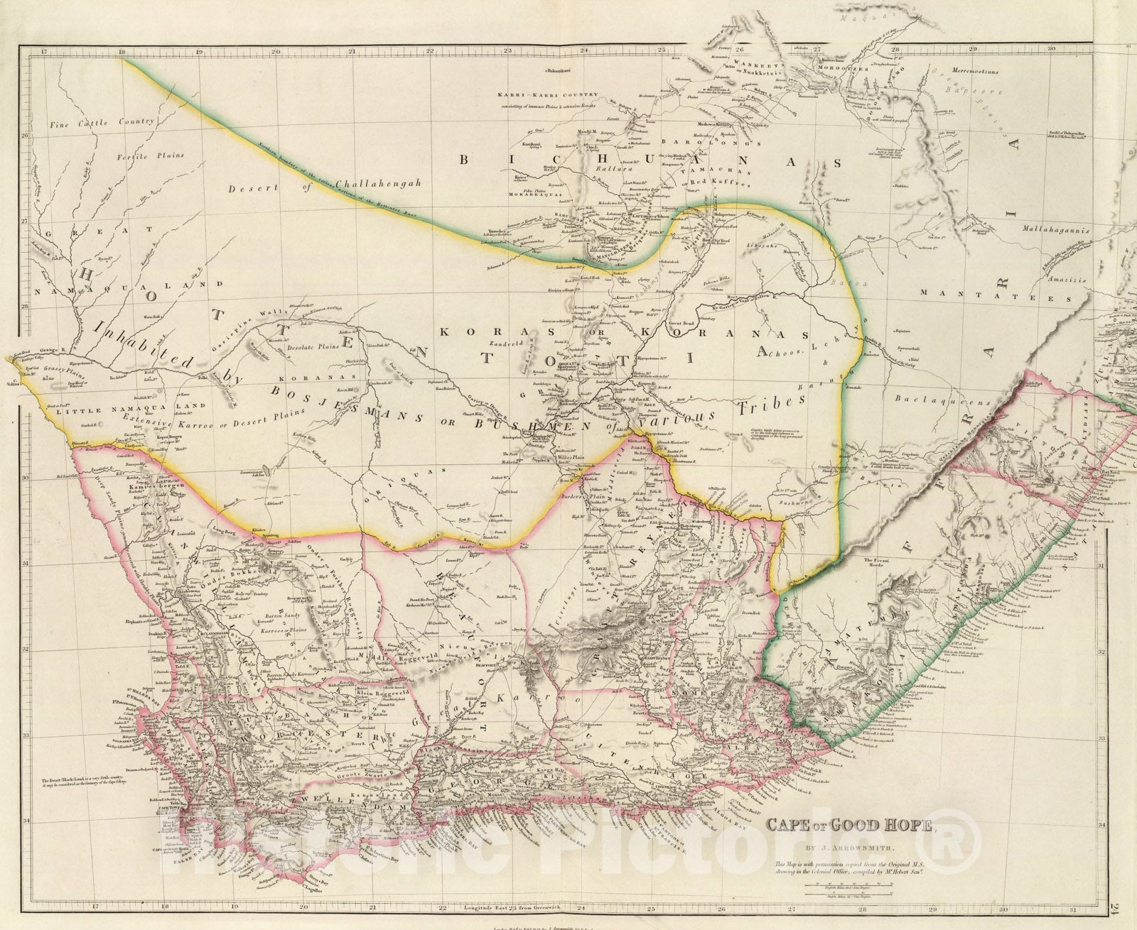 Historic Map : Cape of Good Hope., 1844, Vintage Wall Art