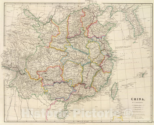 Historic Map : China., 1844, Vintage Wall Art