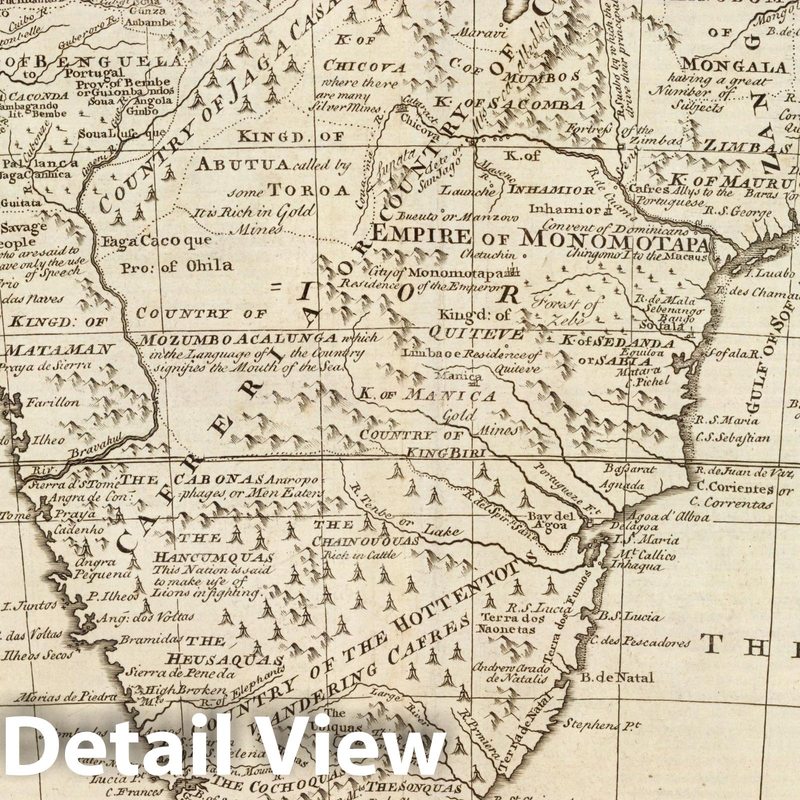Southern Africa, Madagascar, and Guinea - River Map, 1747 - Historical Map Print