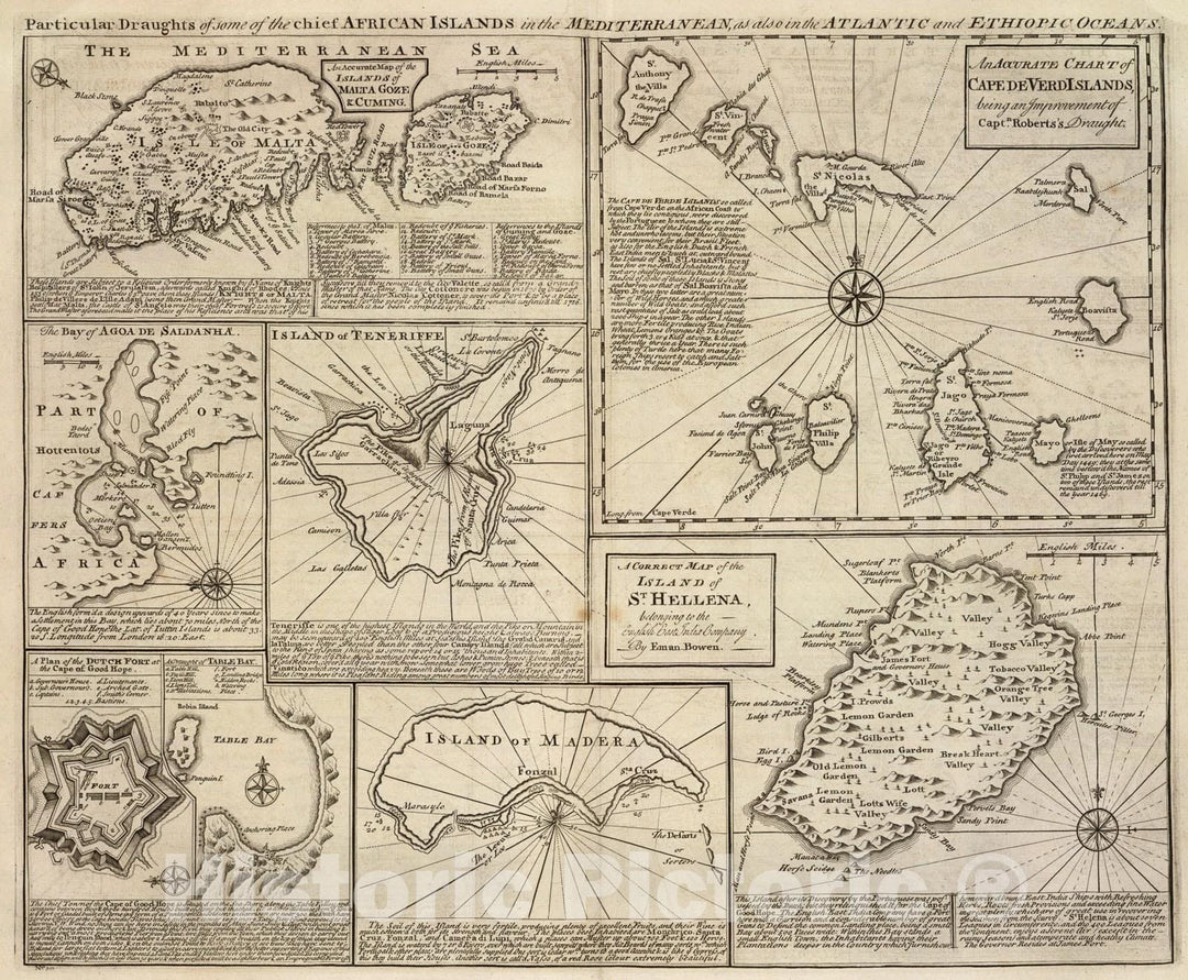 Historic Map : African Islands., 1747, Vintage Wall Art