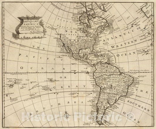 Historic Map : America., 1747, Vintage Wall Art