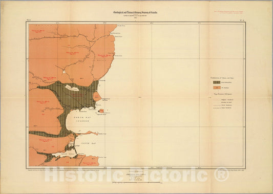 Historic Map : Province of Nova Scotia (Island of Cape Breton). Sheet no. 4., 1884, Vintage Wall Art