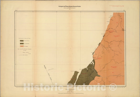 Historic Map : Province of Nova Scotia (Island of Cape Breton). Sheet no. 6., 1884, Vintage Wall Art