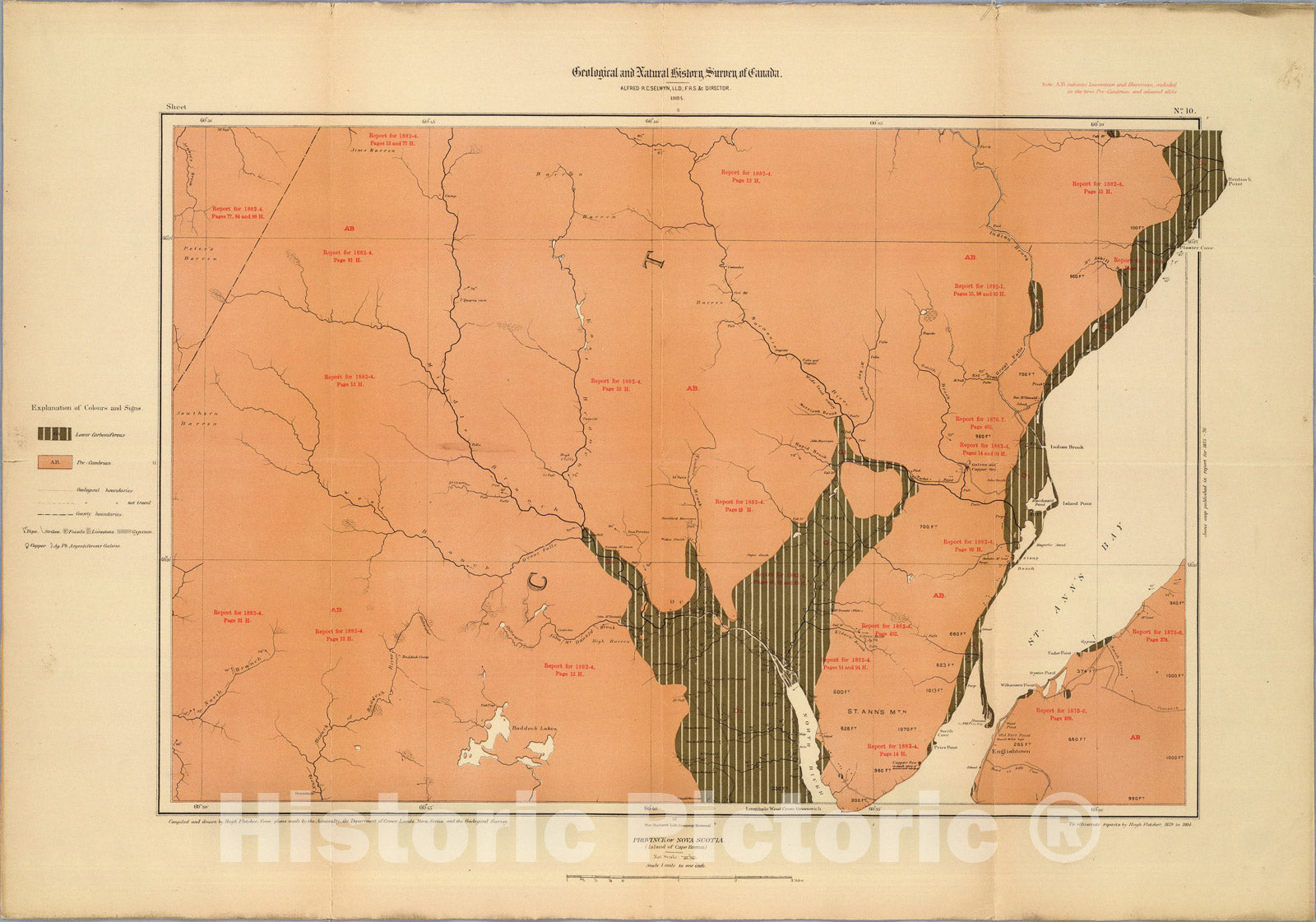 Historic Map : Province of Nova Scotia (Island of Cape Breton). Sheet no. 10., 1884, Vintage Wall Art