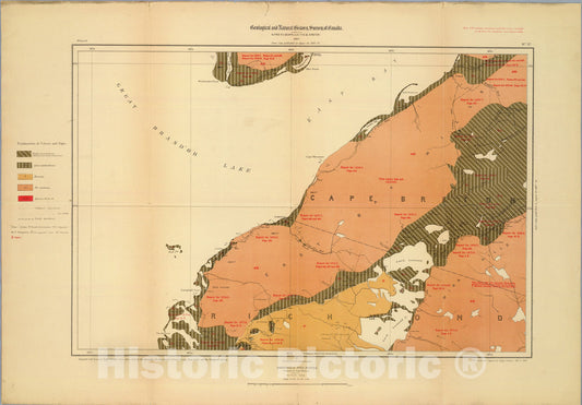 Historic Map : Province of Nova Scotia (Island of Cape Breton). Sheet no. 17., 1884, Vintage Wall Art