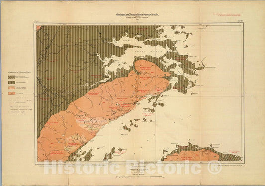 Historic Map : Province of Nova Scotia (Island of Cape Breton). Sheet no. 18., 1884, Vintage Wall Art