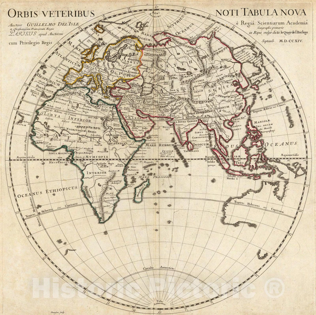 Historic Map : Orbis veteribus noti tabula nova., 1714, Vintage Wall Art