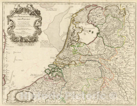 Historic Map : Provinces Unies des Pays Bas., 1702, Vintage Wall Art