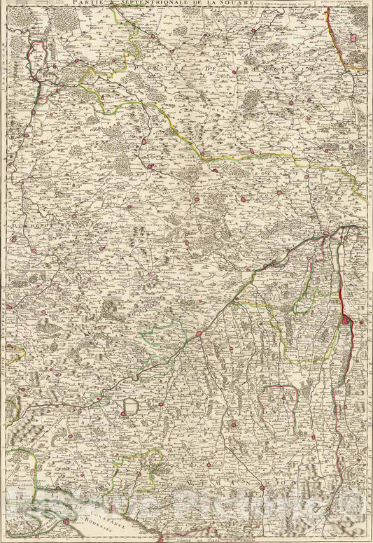 Historic Map : Composite: Souabe., 1704, Vintage Wall Art