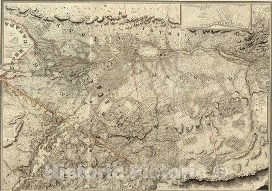 Historic Map : Composite: Lower Canada western., 1815, Vintage Wall Art