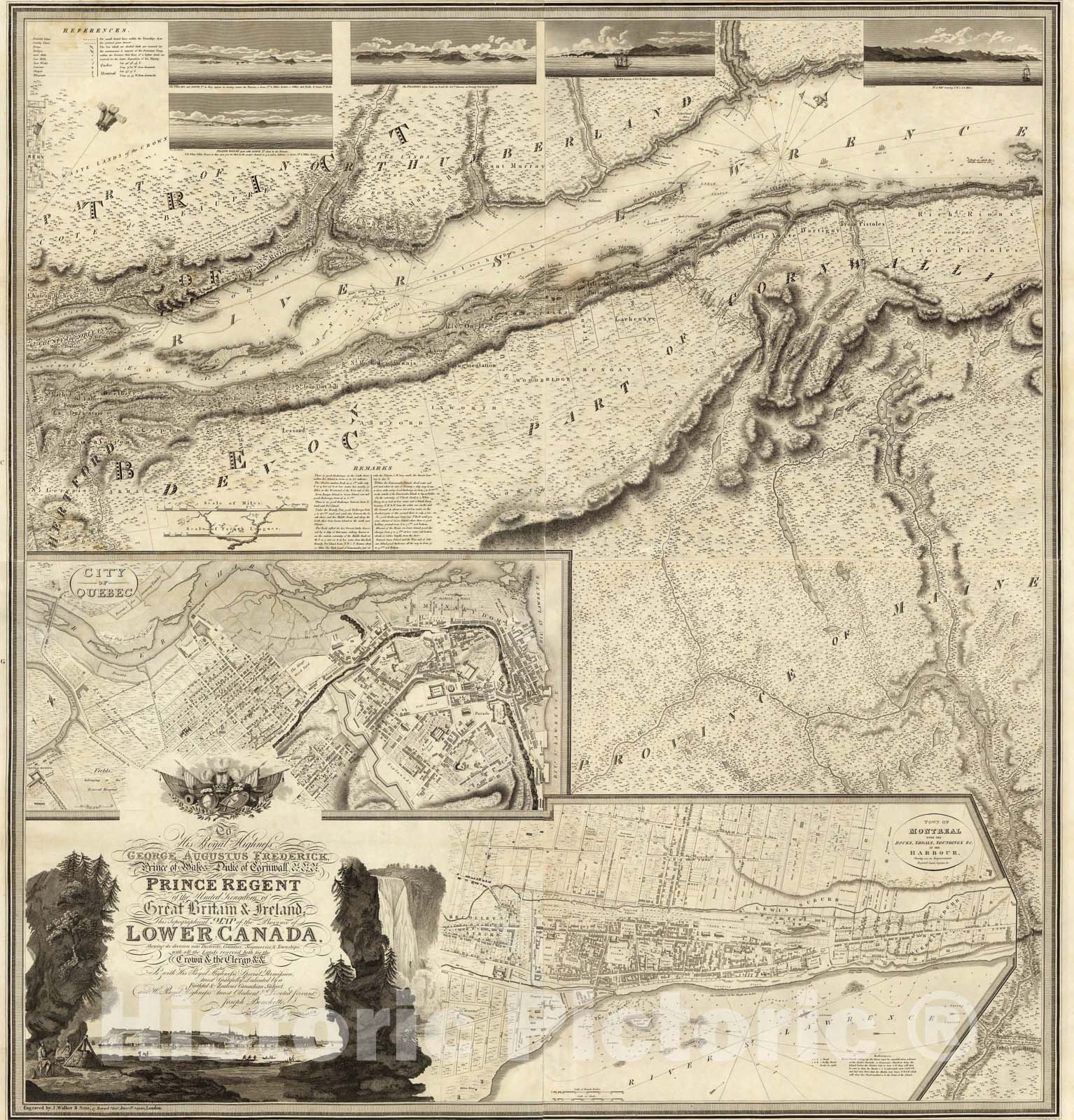 Historic Map : Composite: Lower Canada eastern, 1815, Vintage Wall Art