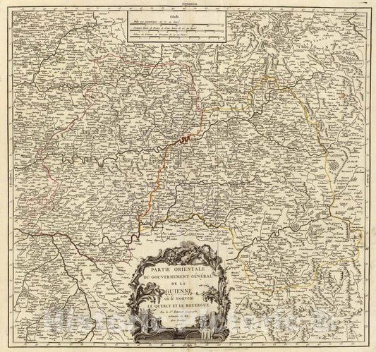 Historic Map : Guienne Orientale., 1753, Vintage Wall Art