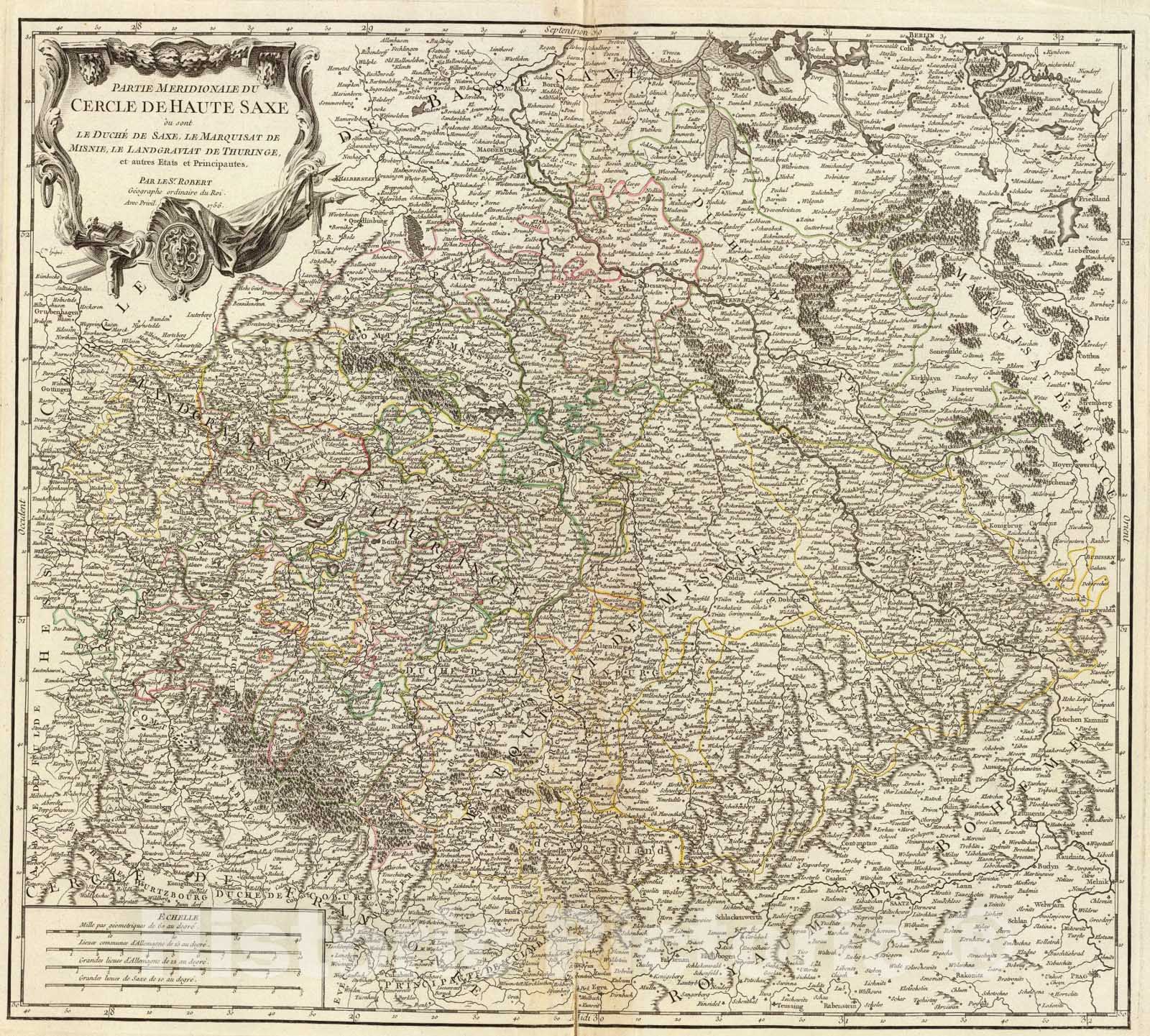 Historic Map : Haute Saxe meridionale., 1756, Vintage Wall Art
