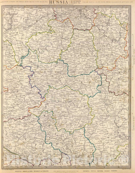 Historic Map : Russia in Europe Part VI., 1835, Vintage Wall Art