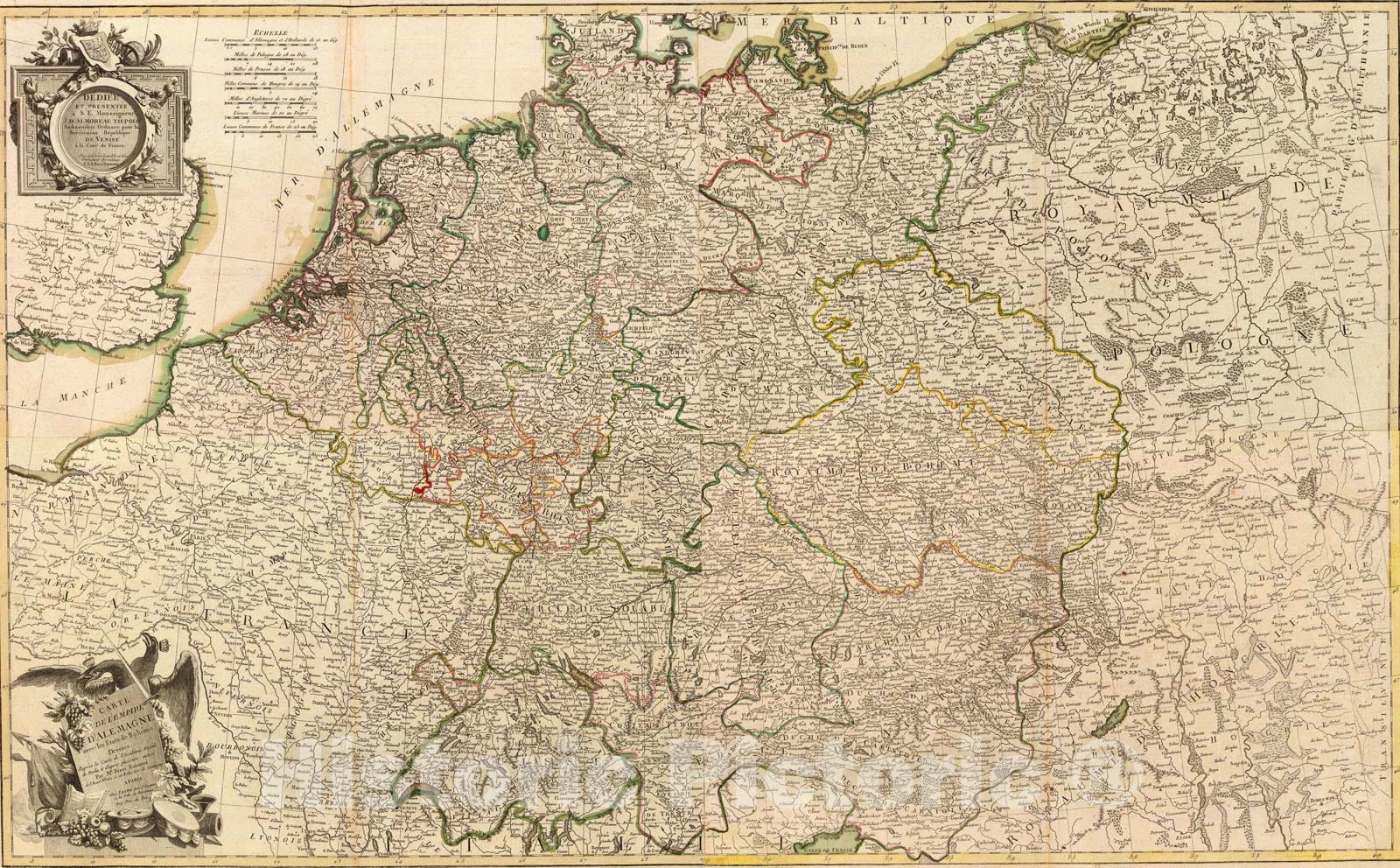 Historic Map : Composite: L'Alemagne., 1780, Vintage Wall Art