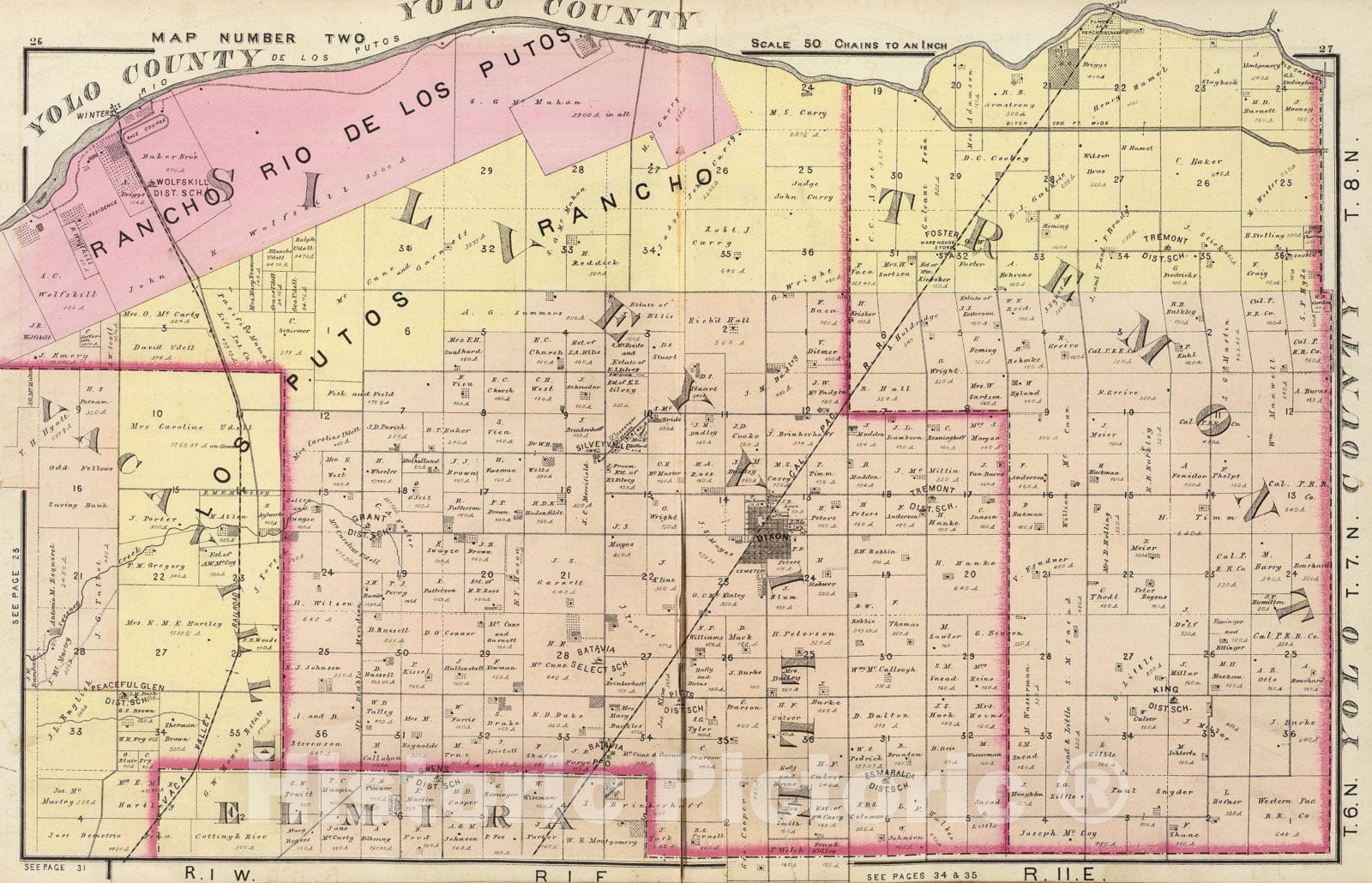 Historic Map : Solano Co. 2., 1878, Vintage Wall Art