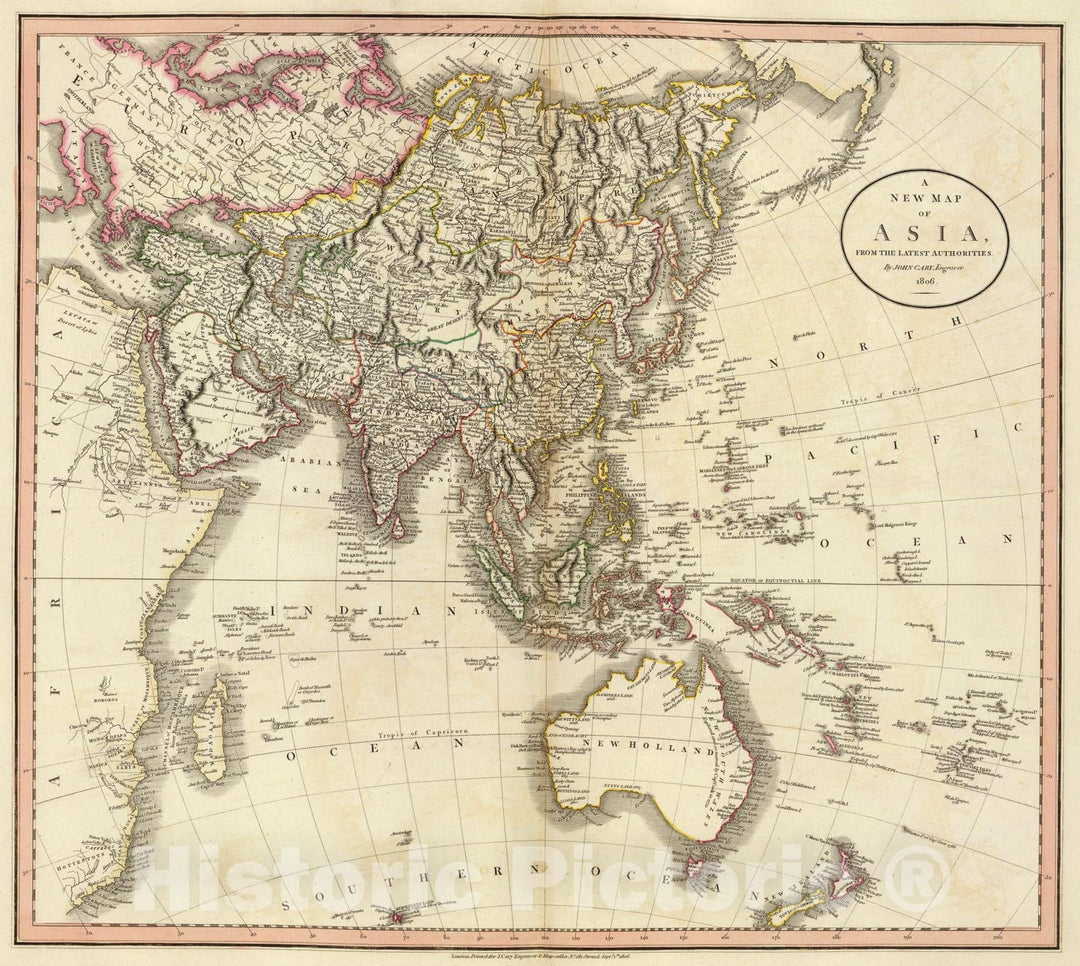 Historic Map : Asia., 1806, Vintage Wall Art