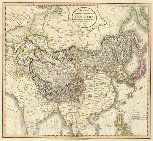 Historic Map : Tartary, Chinese & independent., 1806, Vintage Wall Art
