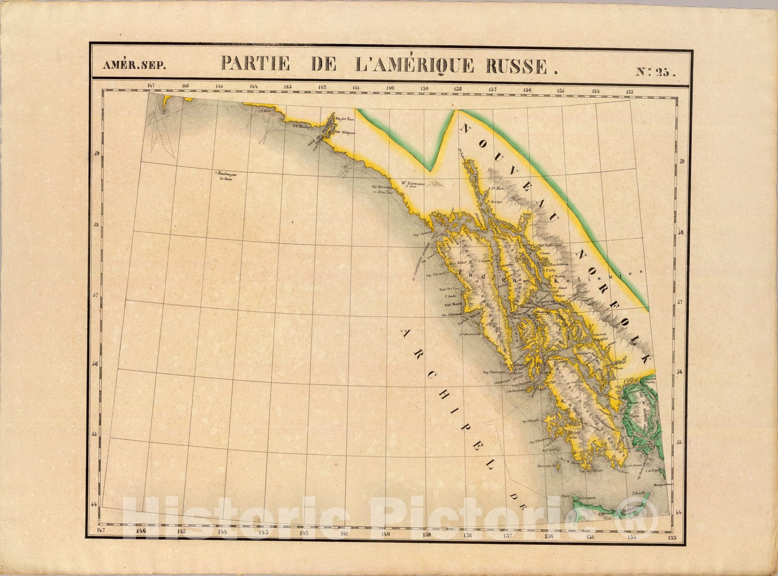 Historic Map : Partie, l'Amerique Russe. Amer. Sep. 23., 1827, Vintage Wall Art