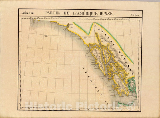 Historic Map : Partie, l'Amerique Russe. Amer. Sep. 23., 1827, Vintage Wall Art