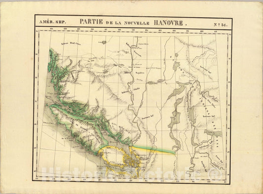 Historic Map : Partie, Nouvelle Hanovre. Amer. Sep. 31., 1827, Vintage Wall Art