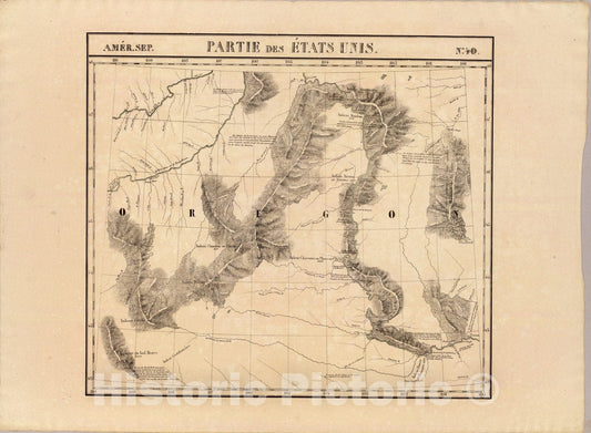 Historic Map : Partie des Etats Unis. Amer. Sep. 40., 1827, Vintage Wall Art