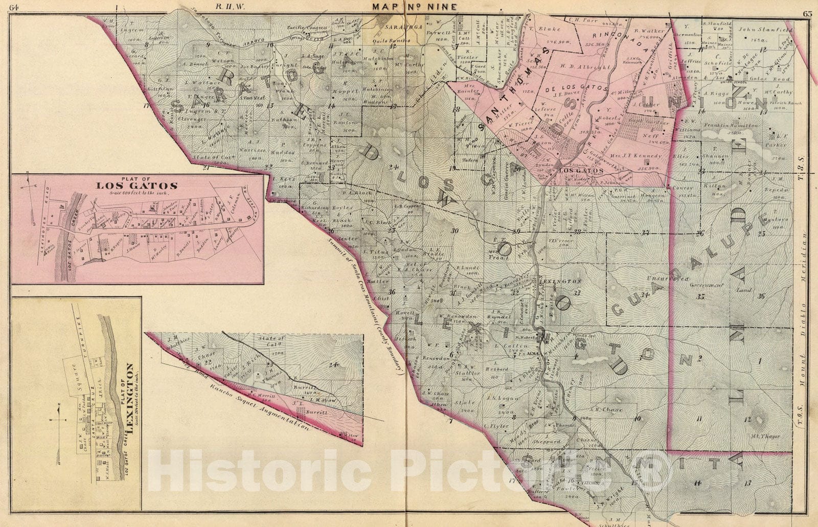 Historic Map : Santa Clara Co. 9., 1876, Vintage Wall Art