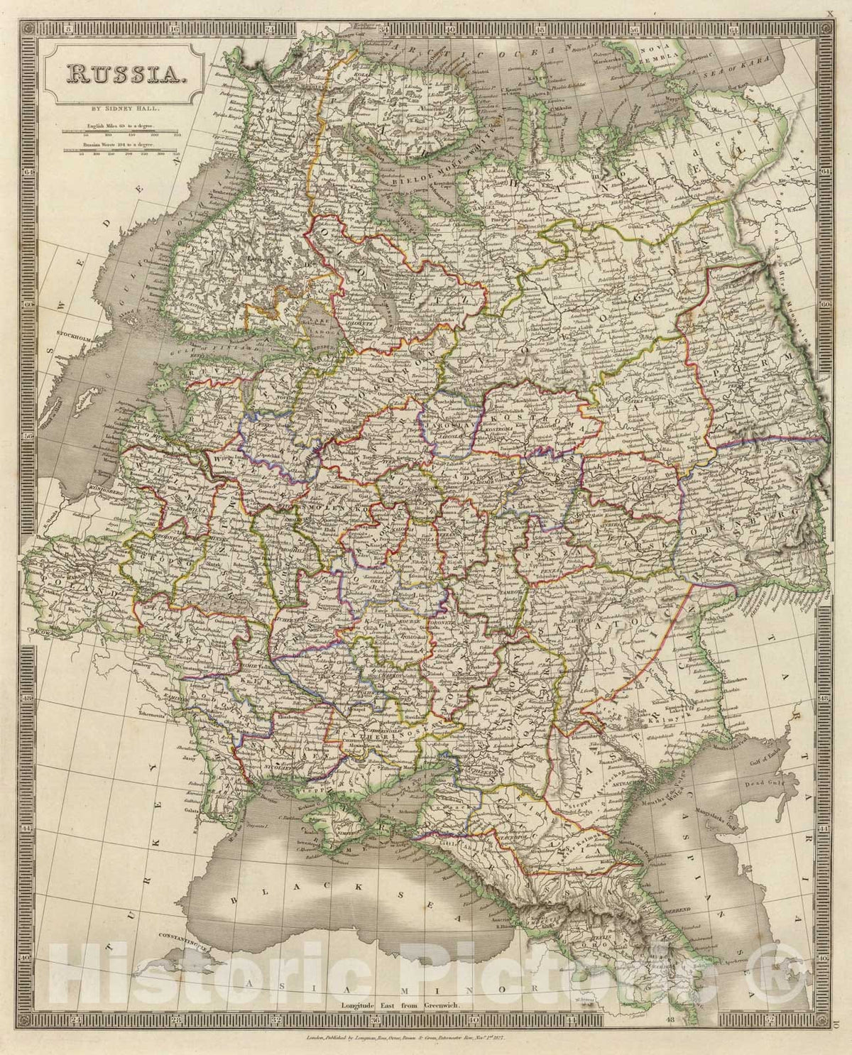Historic Map : Russia., 1827, Vintage Wall Art