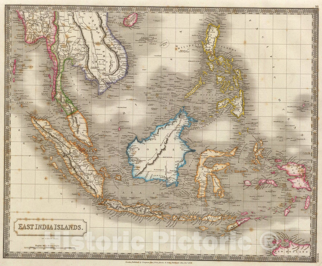 Historic Map : East India Islands., 1828, Vintage Wall Art