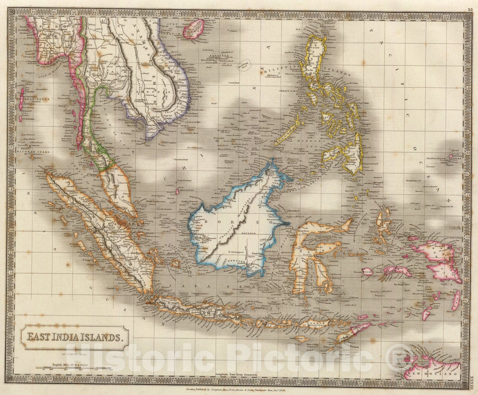 Historic Map : East India Islands., 1828, Vintage Wall Art