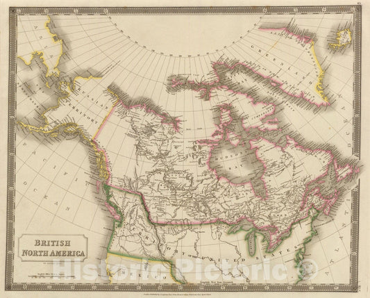 Historic Map : British N. America., 1829, Vintage Wall Art