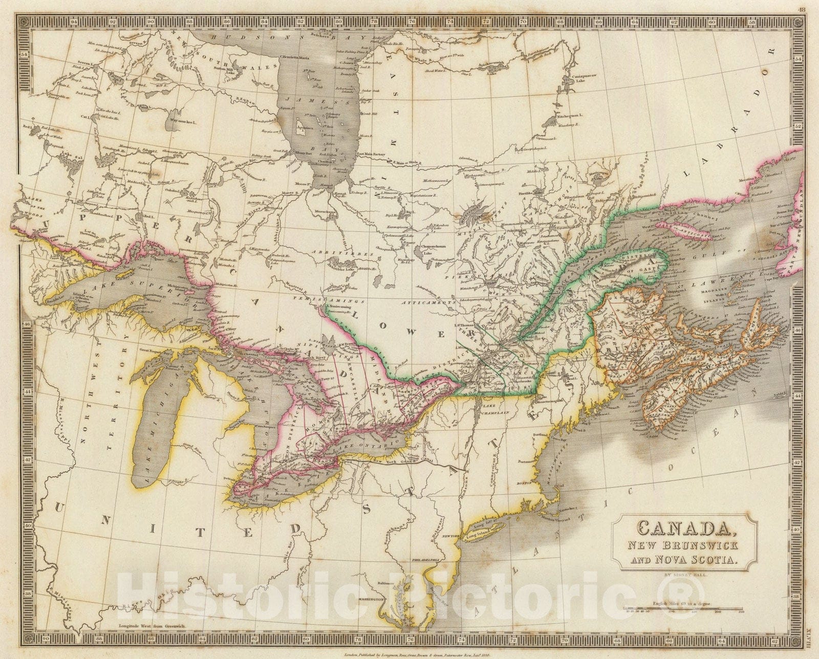Historic Map : Canada, N.B., N.S., 1830, Vintage Wall Art