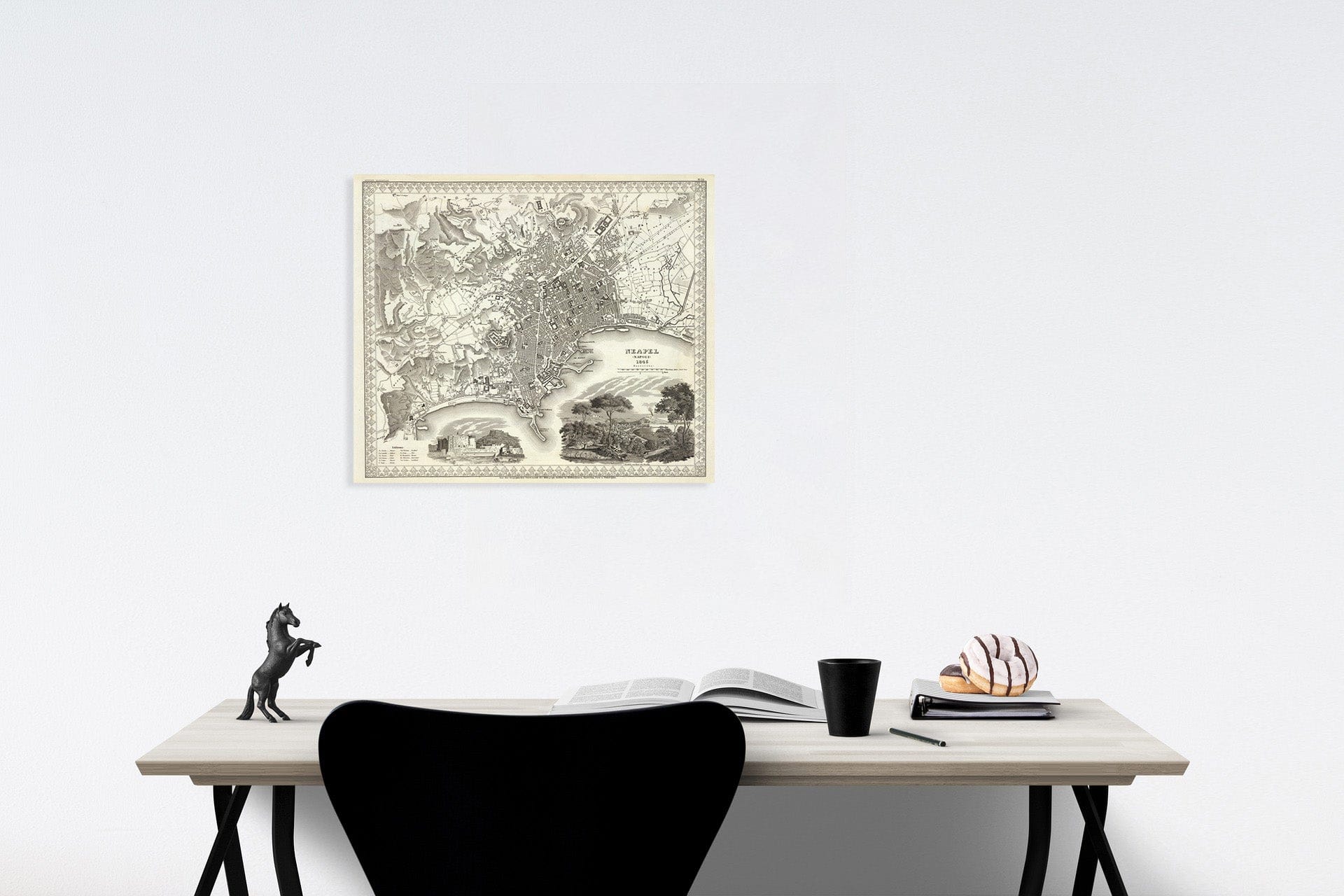 Naples, Italy 1845 - Historical Map Print from Meyer's Hand-Atlas