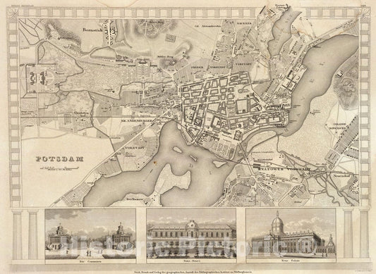 Historic Map : Potsdam., 1860, Vintage Wall Art