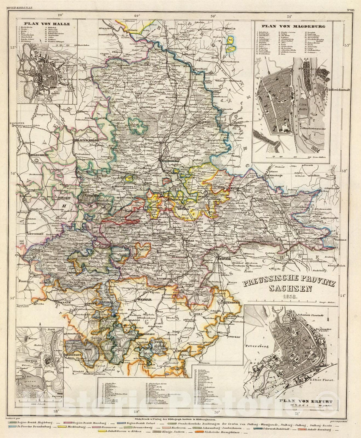 Historic Map : Sachsen., 1852, Vintage Wall Art