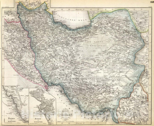 Historic Map : Persien., 1855, Vintage Wall Art