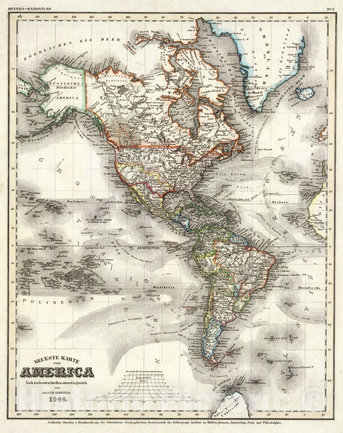 Historic Map : America., 1843, Vintage Wall Art