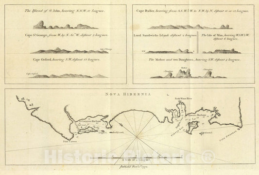 Historic Map : Nova Hibernia., 1773, Vintage Wall Art