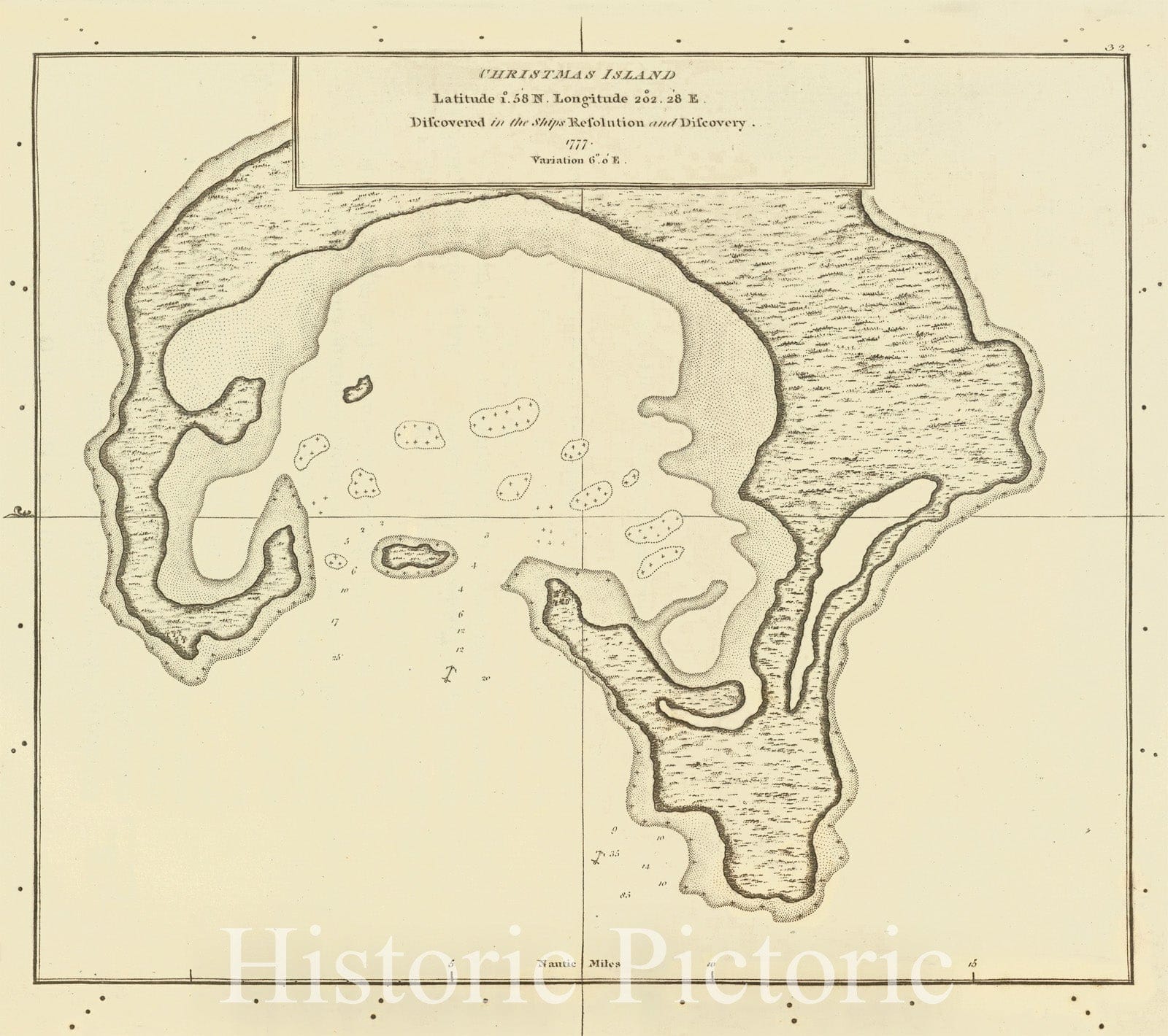 Historic Map : Christmas Island., 1785, Vintage Wall Art