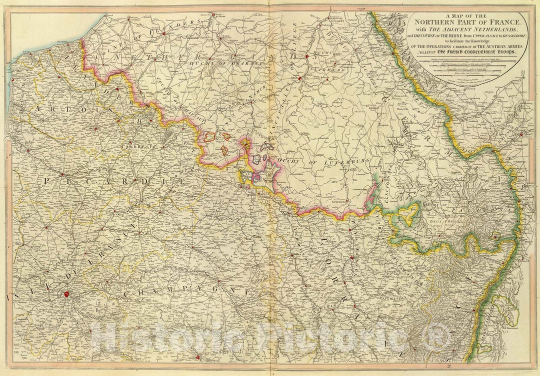 Historic Map : N. France., 1795, Vintage Wall Art