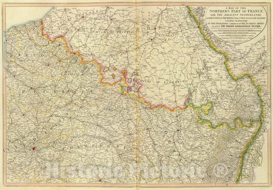 Historic Map : N. France., 1795, Vintage Wall Art