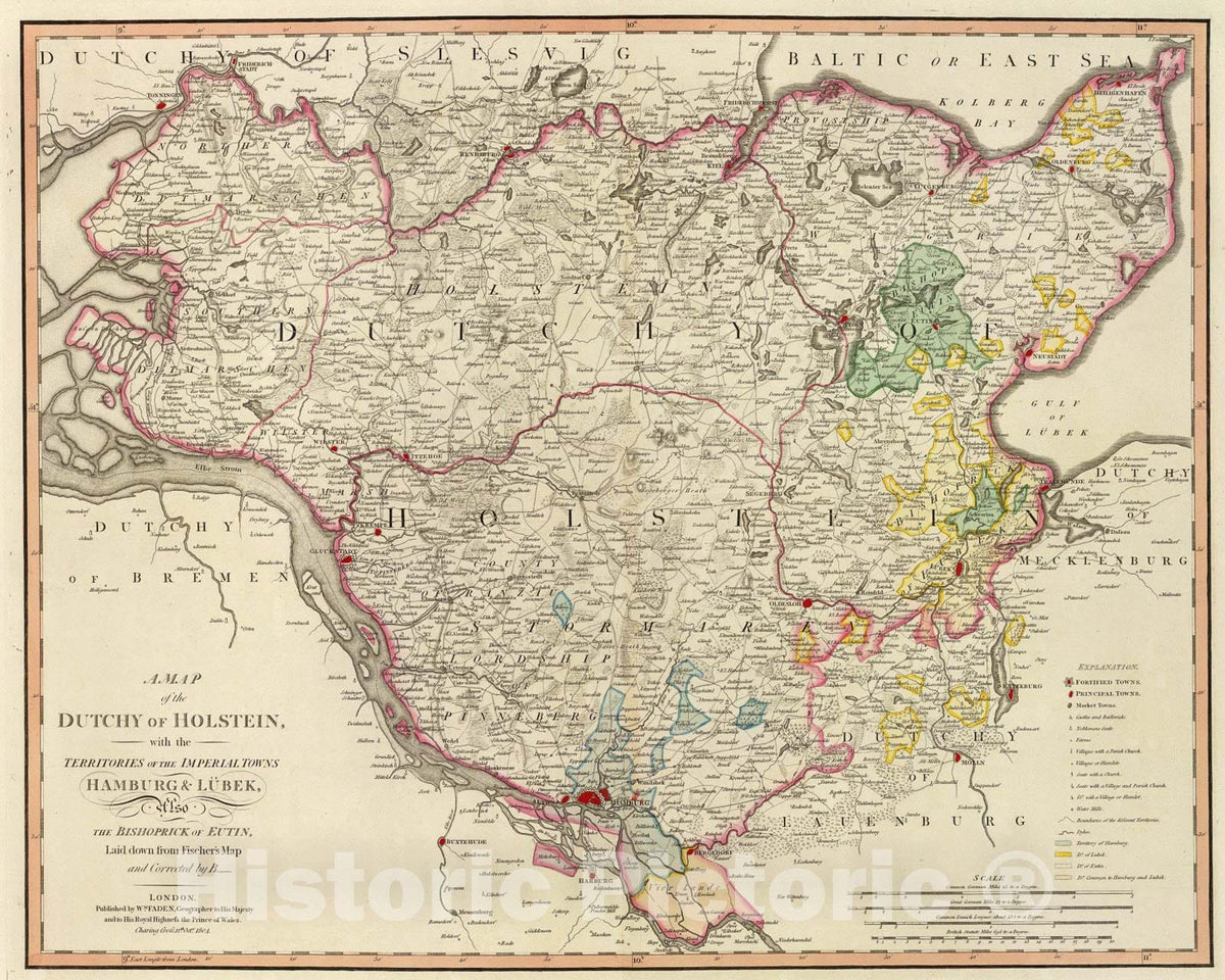 Historic Map : Holstein., 1804, Vintage Wall Art