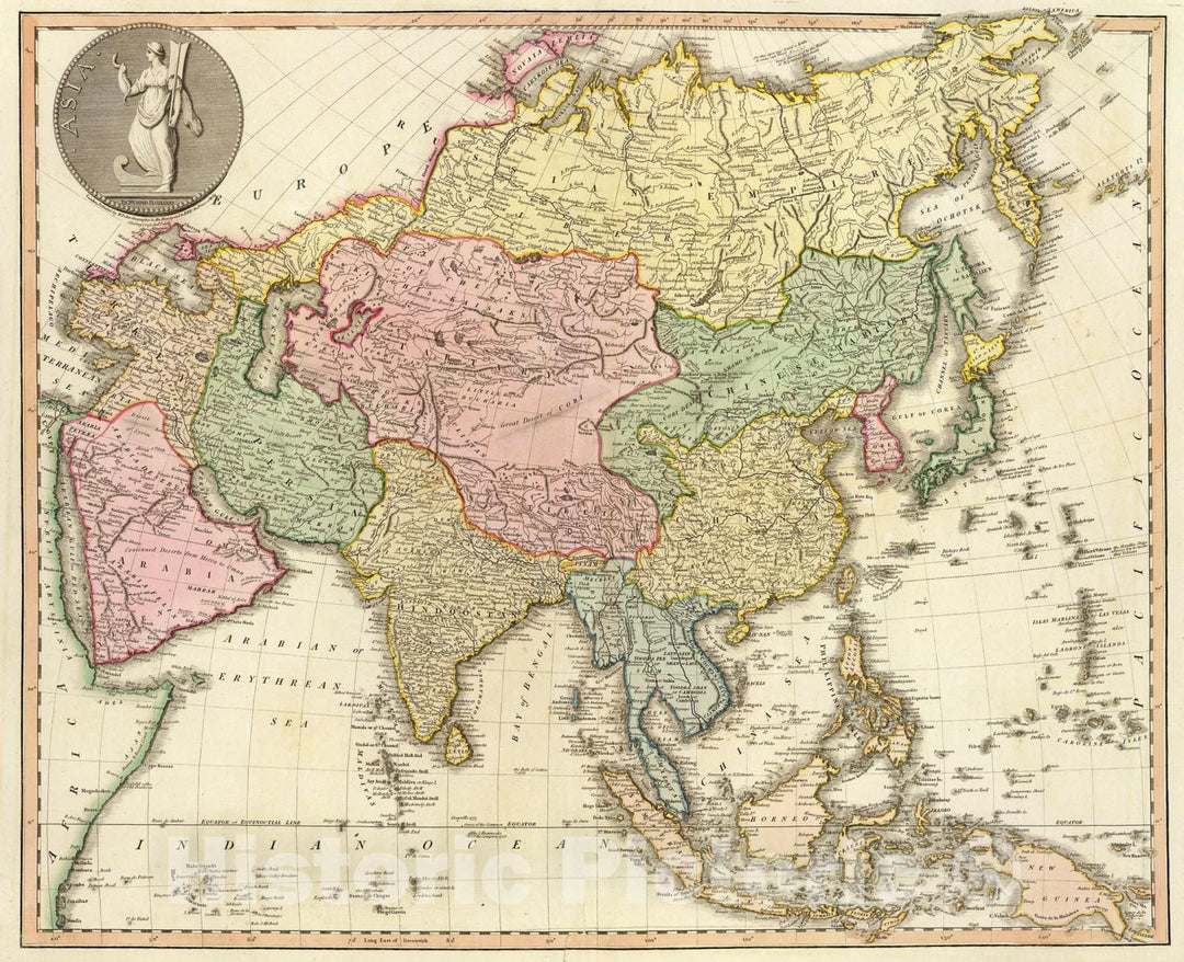 Historic Map : Asia., 1808, Vintage Wall Art