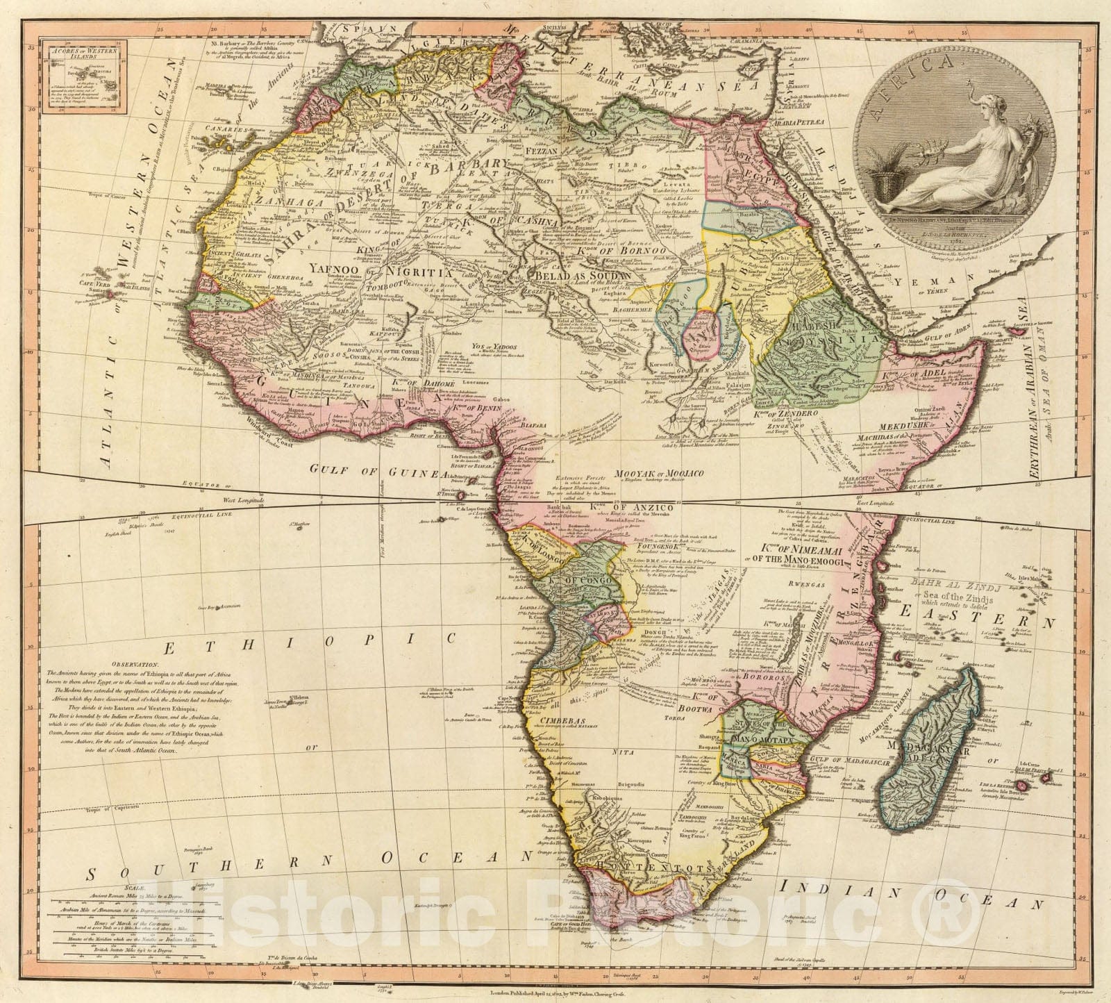Historic Map : Africa., 1803, Vintage Wall Art
