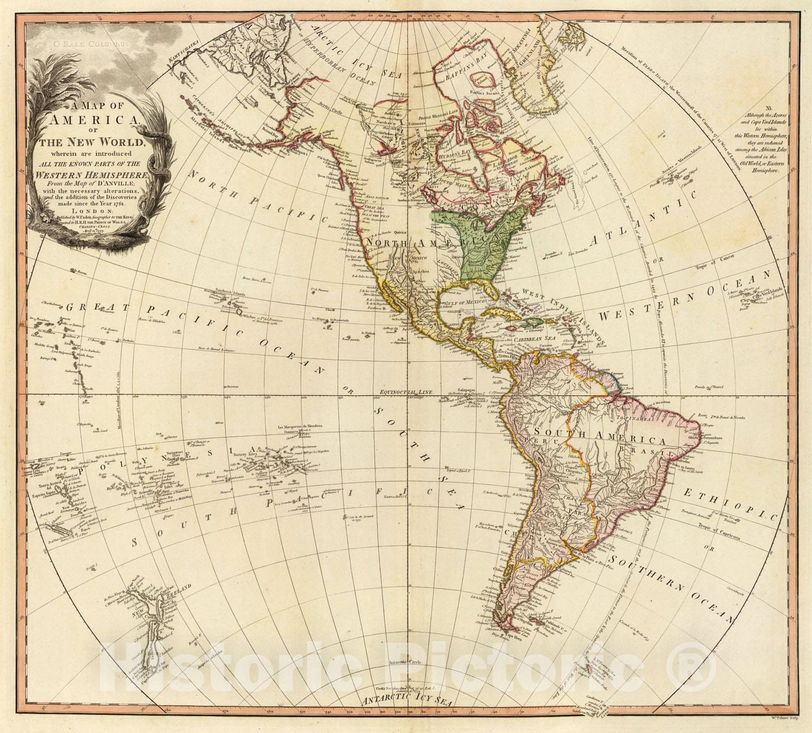 Historic Map : America., 1797, Vintage Wall Art